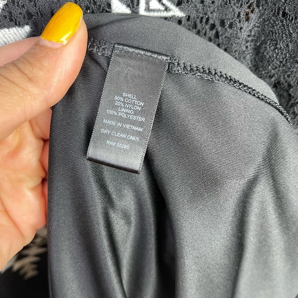 Express Womens Large Mini Dress Lace Sheer Sleeve Boho Cottage Core Summer Beach - Picture 8 of 8